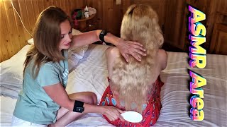 Very Long Hair ? Head Massage with Brushing? ASMR Massage with Golden Hair Alina???