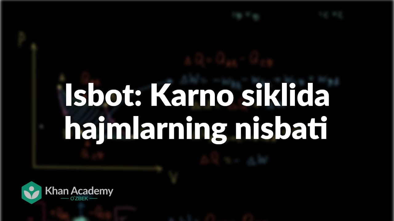 Isbot: Karno siklida hajmlarning nisbati | Kimyoviy muvozanat | Kimyo