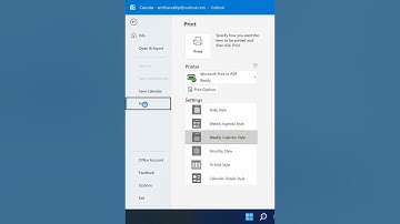 HOW DO I PRINT AN ANNUAL CALENDAR IN OUTLOOK? #short