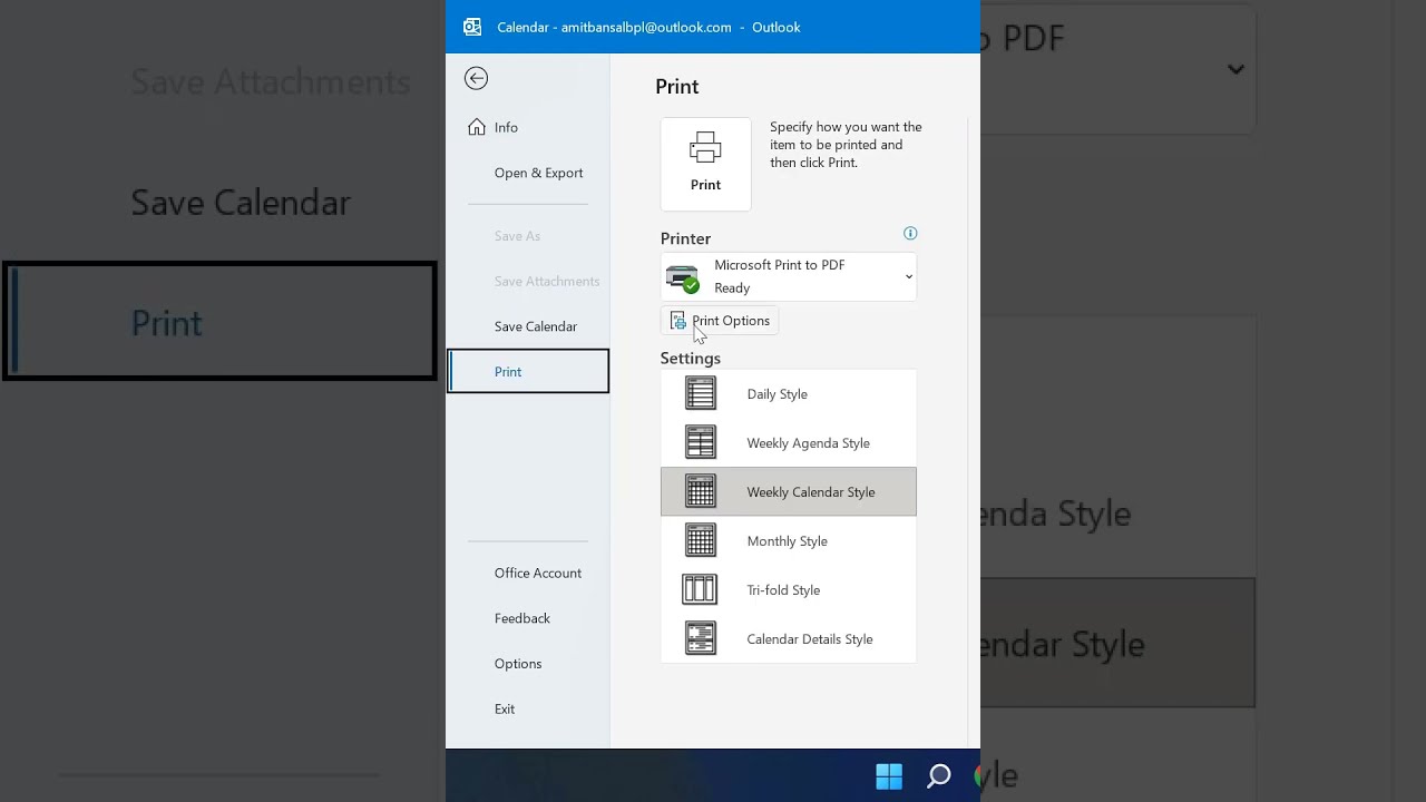 HOW DO I PRINT AN ANNUAL CALENDAR IN OUTLOOK short YouTube HOW DO I PRINT AN ANNUAL CALENDAR IN OUTLOOK short YouTube