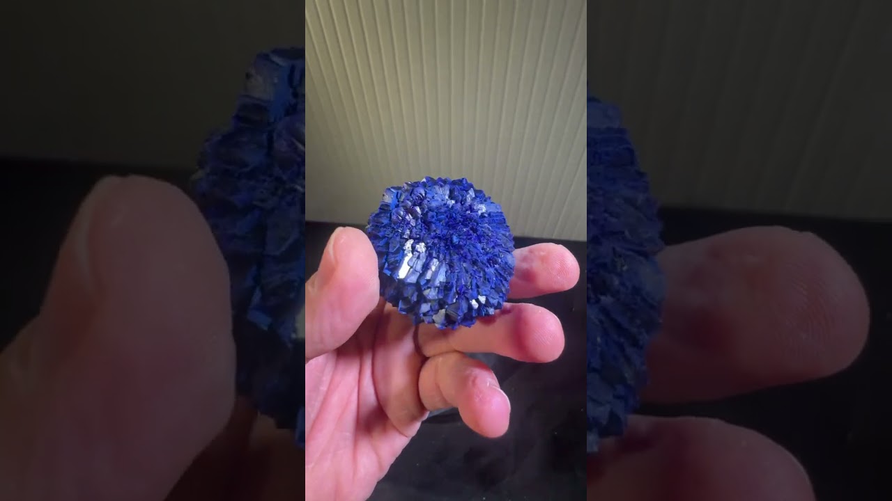 【広東省】　フラワーアズライト Azurite - AZT-16 - Shilu Mine - China Mineral Specimen