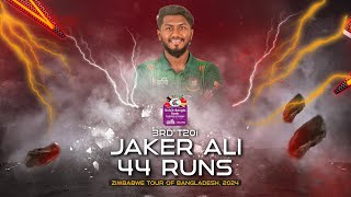 Jaker Ali's 44 Runs Against Zimbabwe | 3rd T20I | Zimbabwe tour of Bangladesh 2024