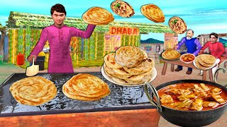 Nagpur Wala Bamboo Jhopdi Hotel Paratha Cooking Mutton Curry Street Food Hindi Kahani Moral Stories