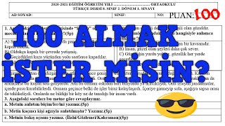 8.Sınıf Türkçe 2. Dönem 1. Karma Sorular
