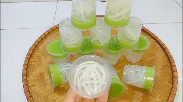 RAU CÂU DỪA LÁ DỨA | Cách làm rau câu dừa lá dứa không bị tách lớp | Vào Bếp Vlog |