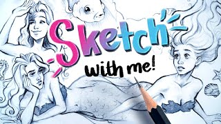 Sketch with me! (MERMAY) | Trying out Grovemade x Blackwing pencils ✨