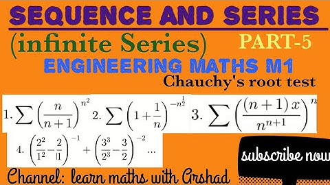 Infinite series part-5. Engineering Maths. (sequence & series) M1, M2. B.E B.Tech. English By Arshad