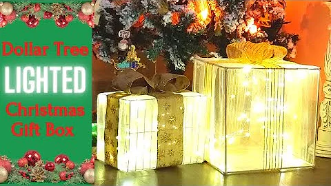 DIY LIGHTED CHRISTMAS BOXES | EASY DOLLAR TREE LIGHTED GIFT BOXES