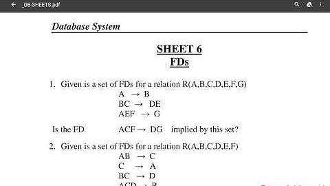 038 CSE421 Database Systems - Sheet 6 part (1/7)