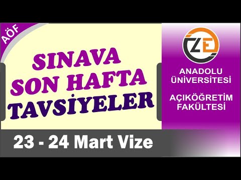 AÖF Sınava Son Bir Hafta - Nasıl Çalışmalı Tavsiyeler