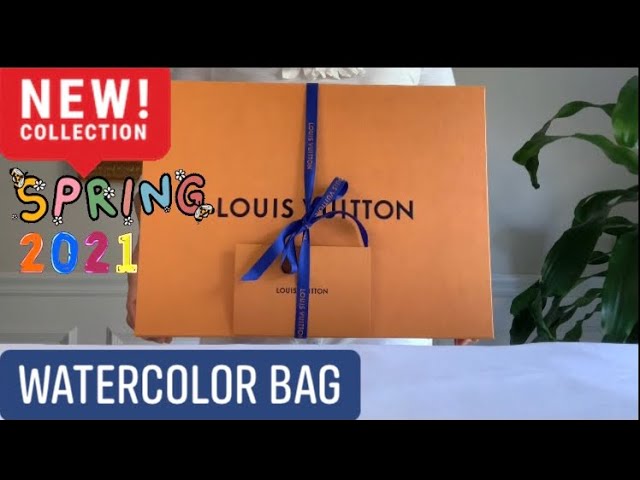 Watercolor Louis Vuitton shopping bag Louis Vuitton orange bag