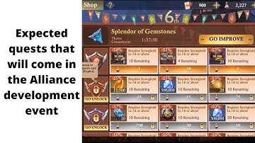 Expected quests that will come in the Alliance development / Lake treasure event | King of Avalon