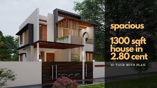 3 cent Kerala Budget Home | 1300 sqft 3BHK design with floor plan | contemporary style