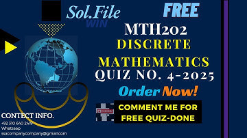 MTH202 - Discrete Mathematics Quiz 4 | Detailed Solutions & Tips for Success #MTH202 #MTH202Quiz