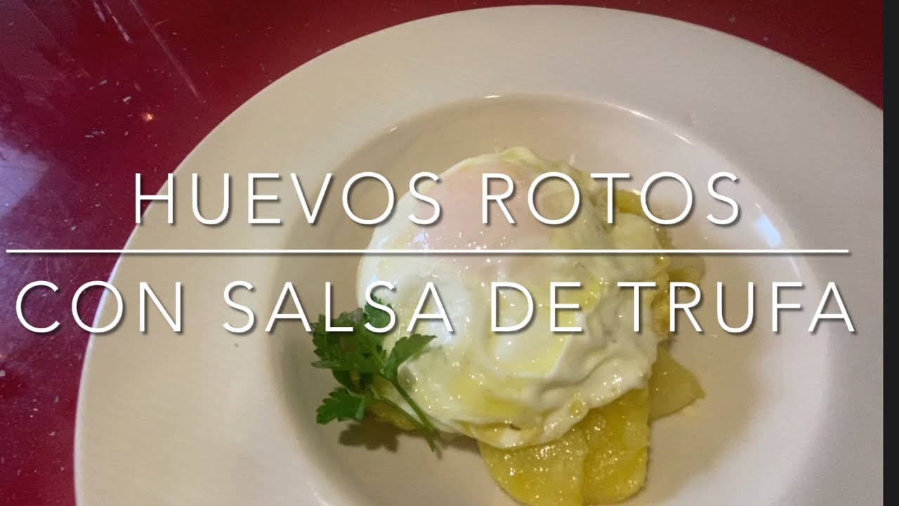 Huevos rotos con salsa de trufa ¡fácil y barato!