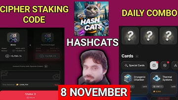 HASHCATS CIPHER STAKING AND DAILY COMBO 8 NOVEMBER | HASHCATS CIPHER STAKING TODAY | HASHCATS COMBO