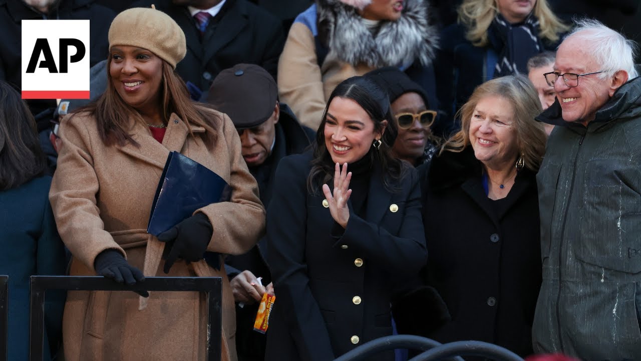 AOC and Bernie Sanders speak at Mamdani's inauguration in New York