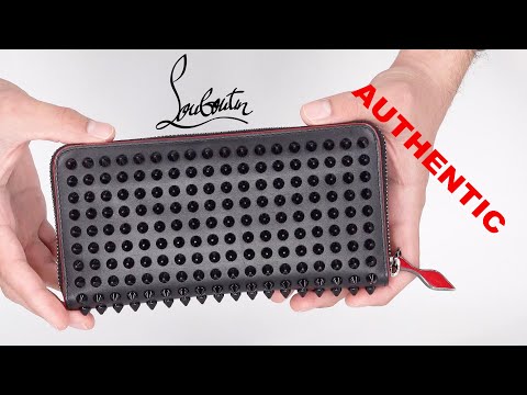 Christian Louboutin Black Calfskin Spiked Panettone Wallet