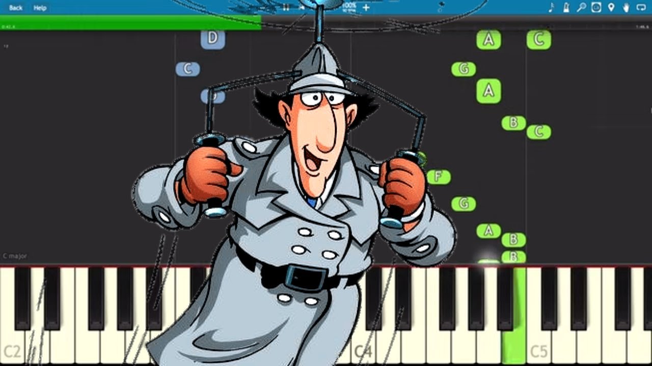 Inspector Gadget Theme Song Easy Piano Tutorial Youtube