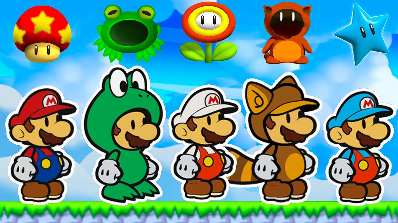 Playable Paper Mario All PowerUps in New Super Mario Bros. Wii YouTube
