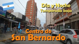 Centro de San Bernardo de día y de noche. Partido de la Costa, Driving, Buenos Aires, Argentina