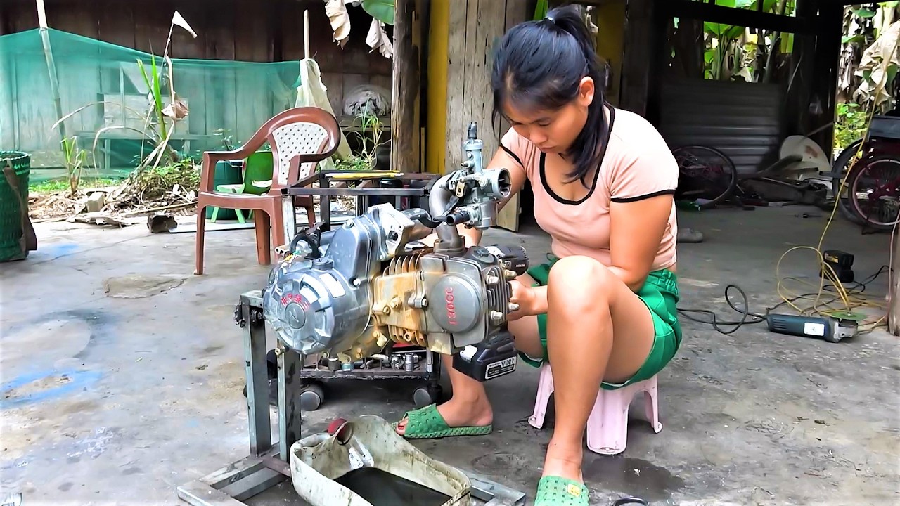 Will It Start? Female Mechanic Repair and Restore a Broken Engine Found ...
