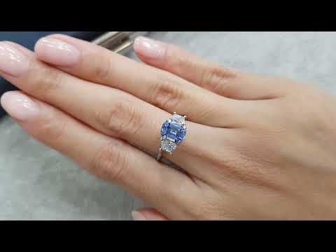 Cushion cut blue sapphire from Sri Lanka 1.47 ct Video  № 1