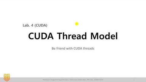 [MP] CUDA Thread Model 연습 문제(Lab. 4) 소개  / CUDA 강의