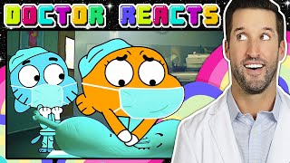 ER Doctor REACTS to The Amazing World of Gumball Medical Scenes