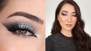 BLACK AND SILVER SMOKEY CAT EYE | NEW YEARS EVE MAKEUP TUTORIAL