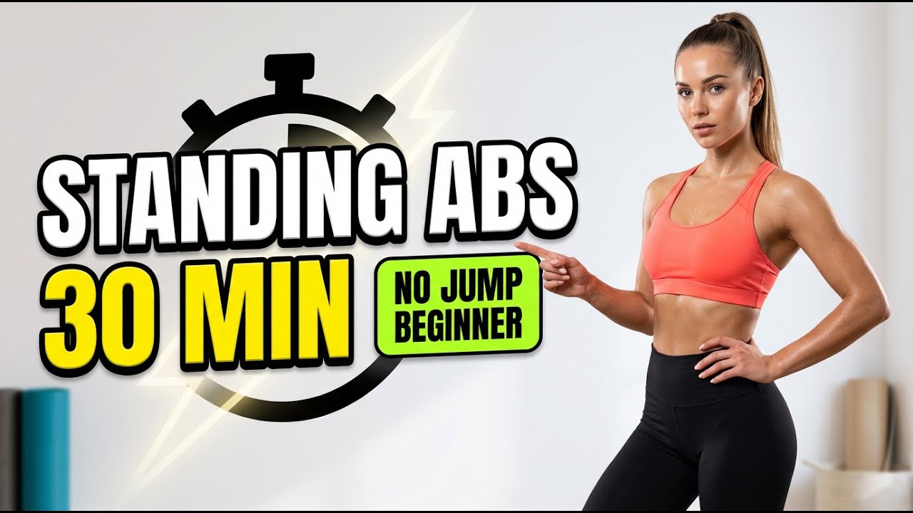 30 MIN Standing Abs + Waist Workout (NO JUMP) | Beginner Low Impact ...