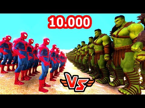 10.000 ÖRÜMCEK ADAM VS 10.000 HULK 😱 - Süper Kahramanlar