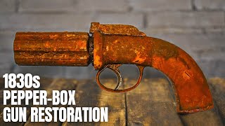 : Restoring 200 Year Rusted Pepperbox Revolver !!! Rusty Gun Restoration