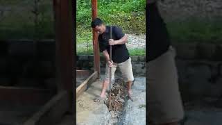Building A Dream Wooden Kitchen & Pouring Concrete Floor #short