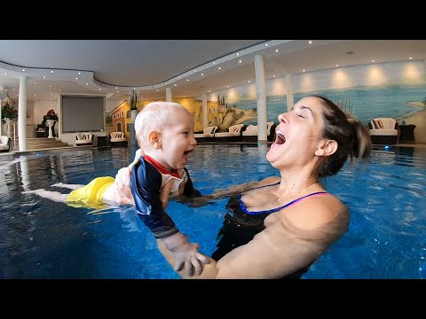 BABY SWIMMING LESSONS | Ultimate first lesson routine | 17 month old Swimming in Pool