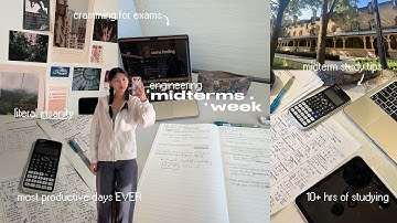ENGINEERING MIDTERM SEASON 🎧🖇️ most productive days in my life, cramming, 10+ hrs of studying