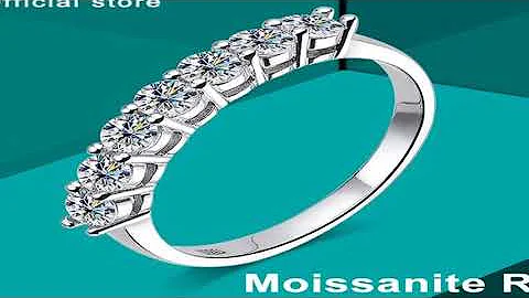 KNOBSPIN 3mm D Color Moissanite Ring s925 Sterling Sliver Plated 18k White Gold Eternity Band Weddin