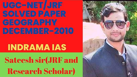 UGC- NET/JRF Solved paper Geography December -2010