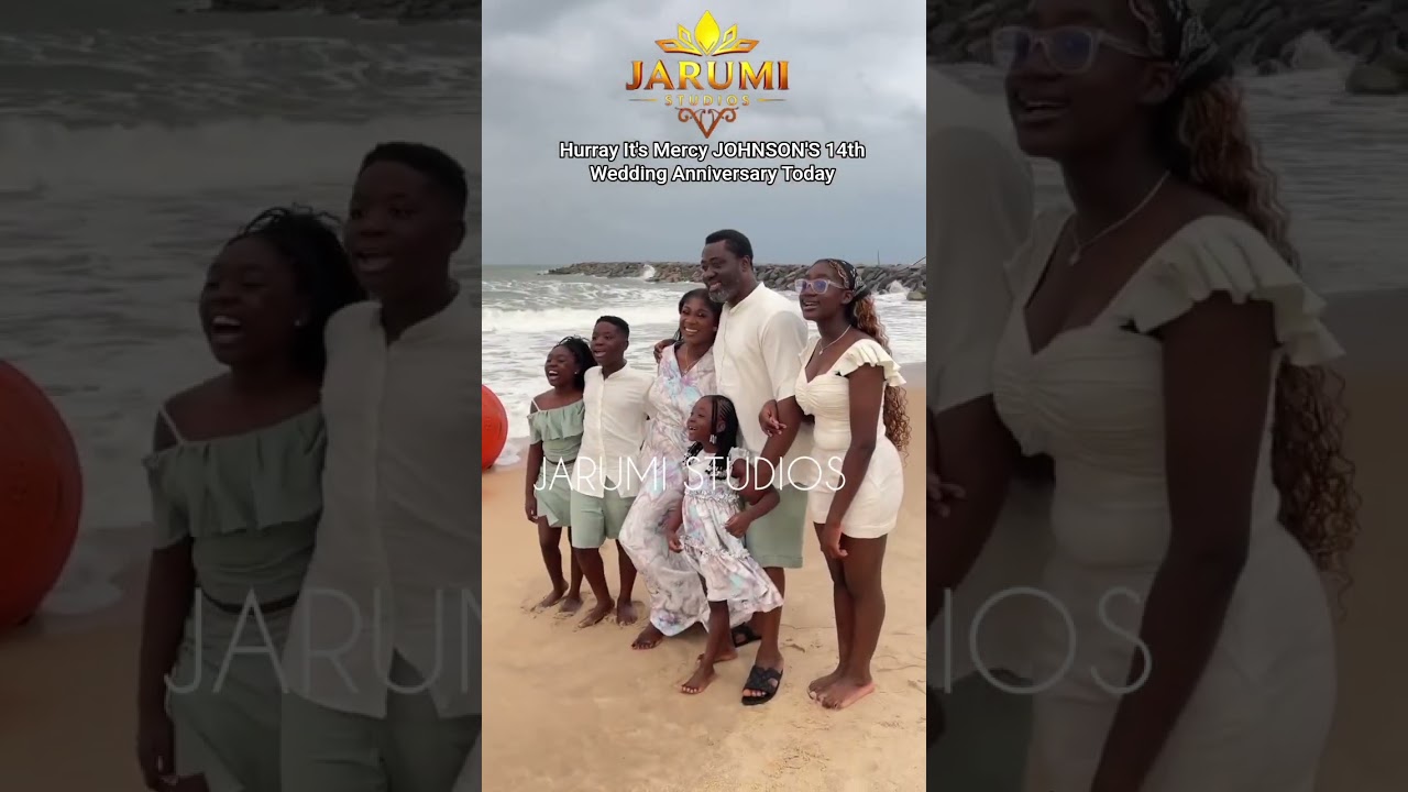 Mercy Johnson Marks 14th Wedding Anniversary  With Family @ The Beach 
