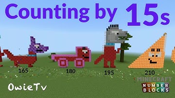 Numberblocks Minecraft COUNTING BY 15s  Learn to Count| SKIP COUNTING BY 15s |COUNTING AND MATH SONG