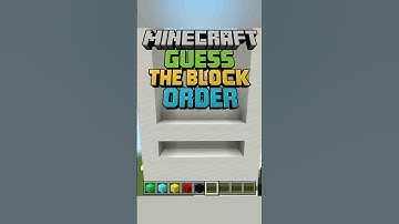 Minecraft Guess the Block Order