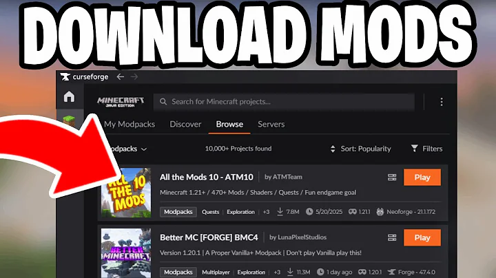How To Download Minecraft Mods With Curseforge! - Tutorial