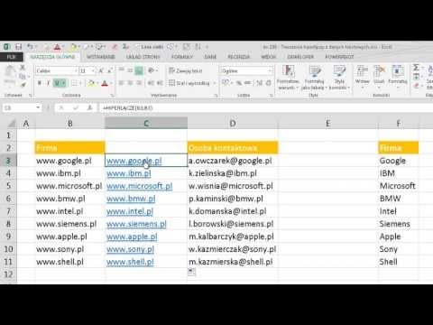 Wideo: Co To Jest Funkcja Hiperłącza W Programie Excel