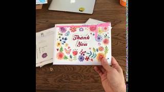 Pack Thank You Cards, 6 Designs Floral Handmade Greeting Cards with Ribbon for Baby Shower, Wedding, Pack Thank You Cards, 6 Designs Floral Handmade Greeting Cards with Ribbon for Baby Shower, Wedding,