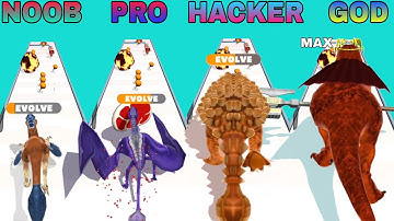 NOOB vs PRO vs HACKER vs GOD in Dinosaur Run 3D