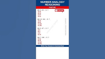Number Analogy Reasoning Trick Questions and Answers