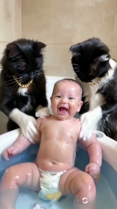  A small baby, a small cat #shortsfeed #cat #funny - YouTube