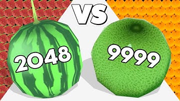 WATERMELON RUNNER /vs WATERMELON GAME 2048 ✦ ASMR Gameplay Android iOS • Satisfying ASMR Gameplay
