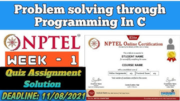 Nptel || Problem Solving Through Programming In C Week 1 || July-2021|| Assignment Solution