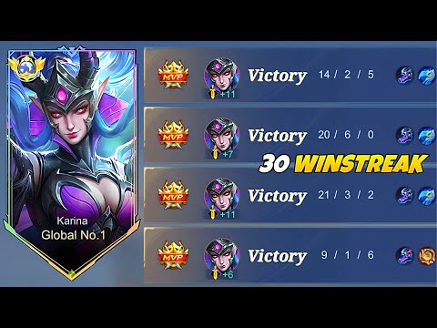 TOP 1 GLOBAL KARINA 1 HIT BUILD AUTO WIN STREAK?! (karina best build 2023) MLBB